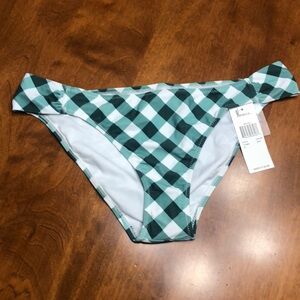 Raisins green white checkered gingham bikini bottoms